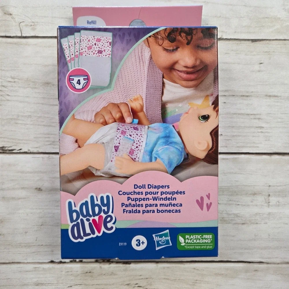 Baby‎ Alive Doll Diaper Refills 4-Pack 16 Diapers Total E9119 Hasbro New